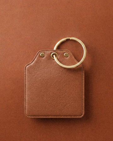 LRS DEFENDER MUD FLAP KEY FOB GENUINE LEATHER & BRASS