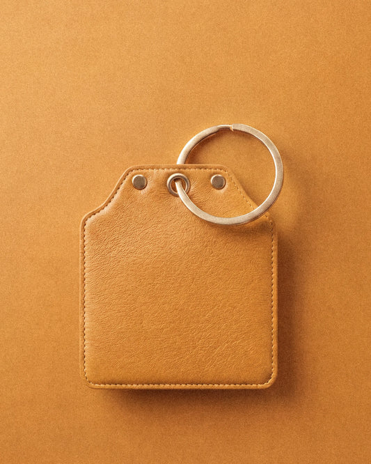LRS DEFENDER MUD FLAP KEY FOB GENUINE LEATHER & BRASS
